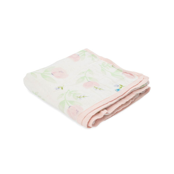 Picture of Deluxe Bamboo Muslin Quilt - Pink Peony  by Little Unicorn