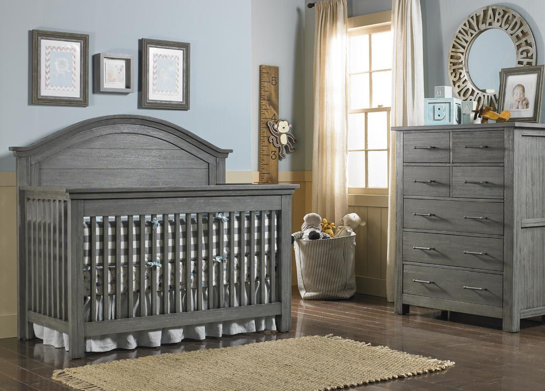 weathered gray crib