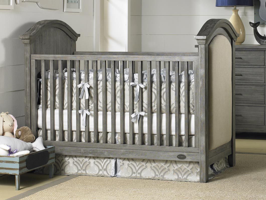 weathered grey crib