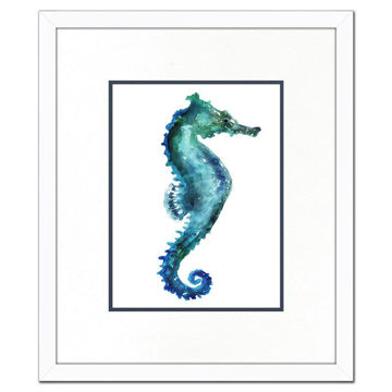 Picture of Aqua Seahorse Framed 20X25