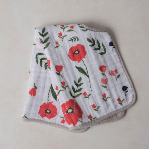 Picture of Cotton Muslin Burp Cloth - Summer Poppy by Little Unicorn