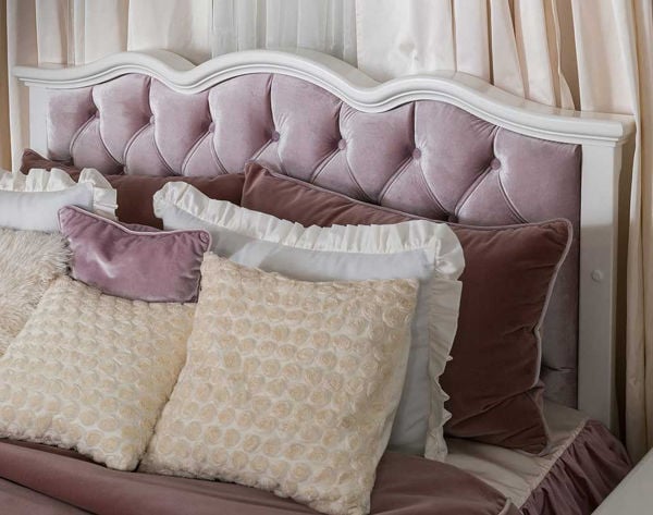 Crib with cushion store headboard