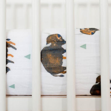 Picture of Cotton Muslin Crib Sheet - Bison by Little Unicorn