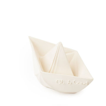 Picture of Origami Boat - White Teether and Bath Toy