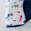 Picture of Coton Muslin Quilt - Shark  by Little Unicorn