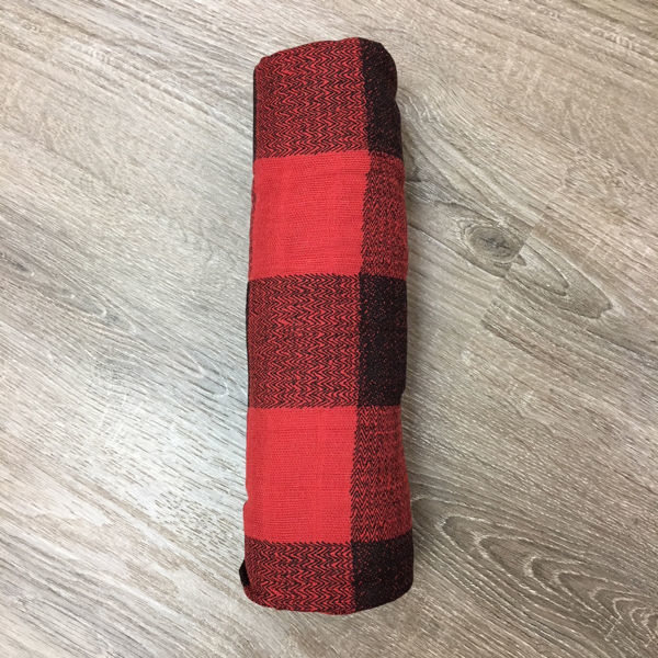 Picture of Cotton Muslin Swaddle Single - Red Plaid by Little Unicorn