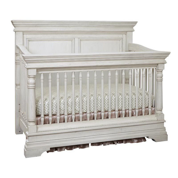 weathered white crib