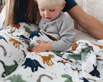 Picture of Cotton Muslin Quilt Big Kid - Dino Friends by Little Unicorn