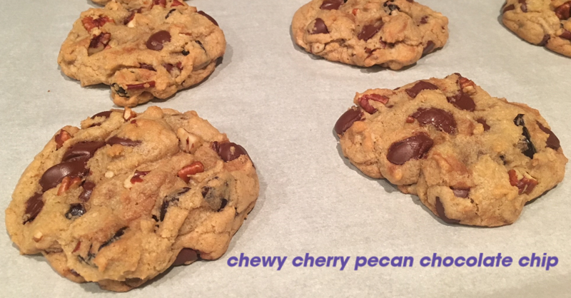 Chewy Cherry Pecan Chocolate Chip Cookies