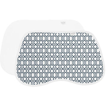 Picture of Burp Pads Flannel 2-Pack - Octagon Navy / White