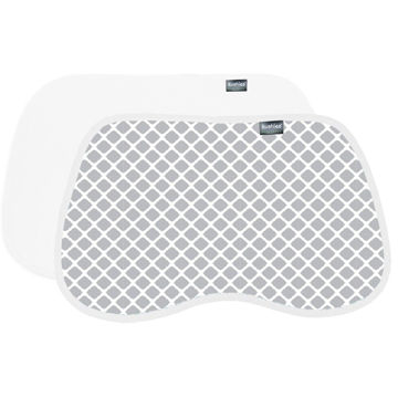 Picture of Burp Pads Flannel 2-Pack - Lattice Grey / White