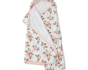 Picture of Cotton Hooded Towel Big Kid - Watercolor Roses by Little Unicorn