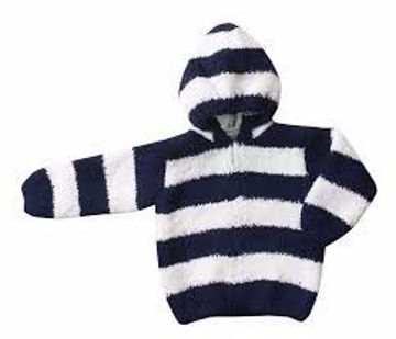 Picture of Angel Dear Chenille Jacket Hoodie Navy & White