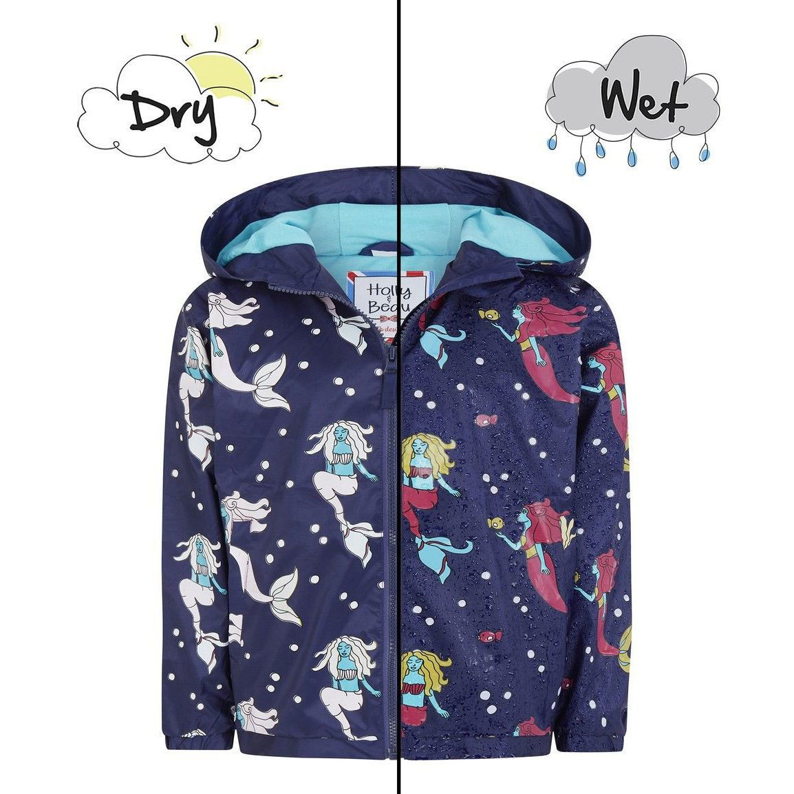 holly and beau color changing raincoat