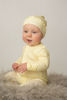 Picture of Angel Dear Basics Yellow Stripe Ruffle Knotted Hat - Bamboo (0-3Months)