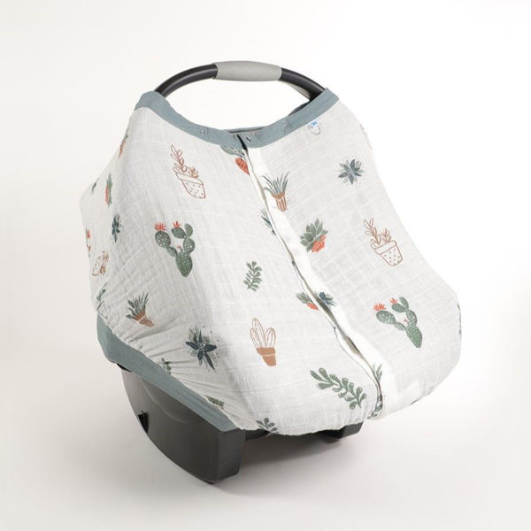 Picture of Cotton Muslin Car Seat Canopy 2 - Prickle Pots by Little Unicorn