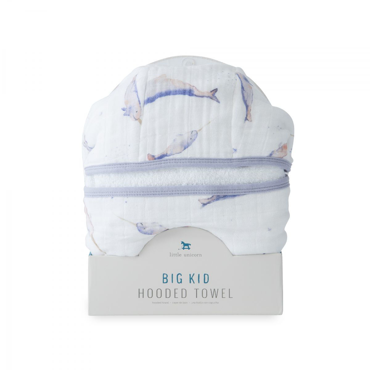 Cotton Hooded Towel Big Kid Narwhal