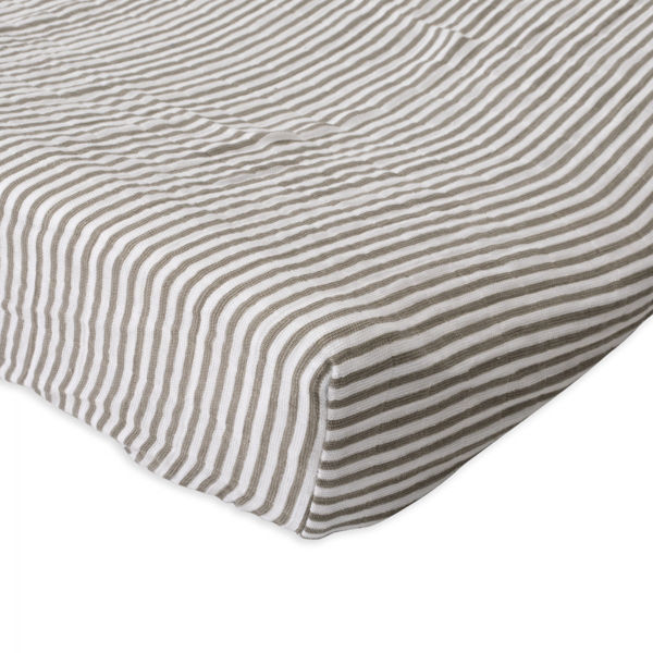 Picture of Cotton Muslin Changing Pad Cover - Grey Stripe by Little Unicorn