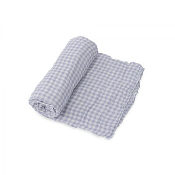 Picture of Deluxe Bamboo Muslin Swaddle Single - Lavender Gingham by Little Unicorn