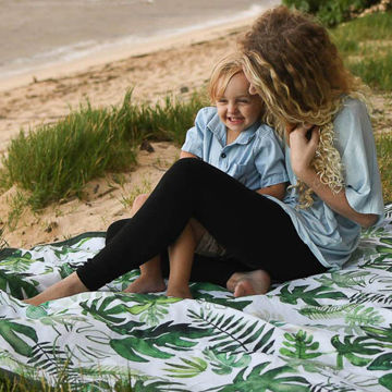 Picture of Outdoor Blanket 5' X 7' - Tropical Leaf by Little Unicorn