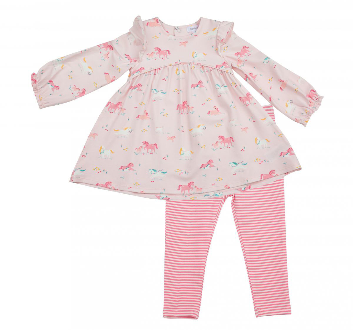 Angel Dear Dress & Leggings Set Ponies Pink Bamboo