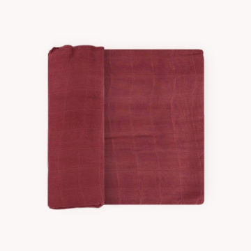 Picture of Deluxe Bamboo Muslin Swaddle Single - Dusty Maroon by Little Unicorn