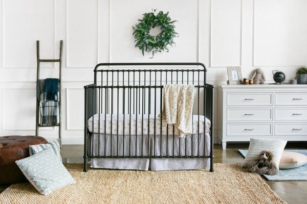 Black wrought iron clearance crib