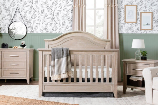 Picture of Beckett Sandbar Curve Top Crib Room Packages  | Monogram by Namesake