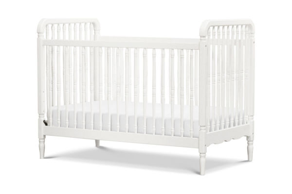 Liberty 3 in 1 Convertible Spindle Crib with Toddler Bed Conversion Kit Warm White Finish Namesake Home