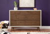 Picture of Palma 7 Drawer Dresser -Warm White with Walnut Drawer Fronts and legs - by Babyletto