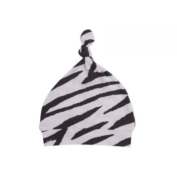 Picture of Zebra Print Knotted Hat Black 0-3 Months