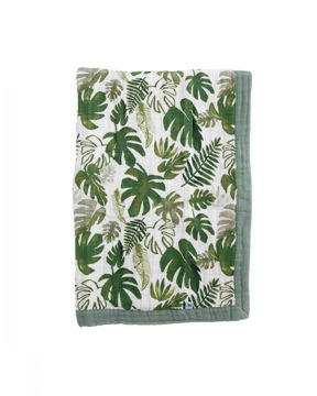 Picture of Cotton Muslin Baby Blanket - Tropical Leaf by Little Unicorn