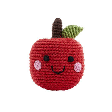 Picture of Friendly Fruit Rattle Apple - Free Trade 100% Cotton - by Pebble