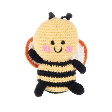 Picture of Friendly Bumble Bee Rattle - Free Trade 100% Cotton - by Pebble