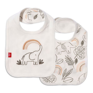 Picture of Ellie Go Lucky Cream Reversible Magnetic Organic Cotton Bib