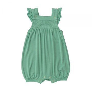 Picture of Angel Dear Winter Green Smocked Front Bamboo Overall Shortie