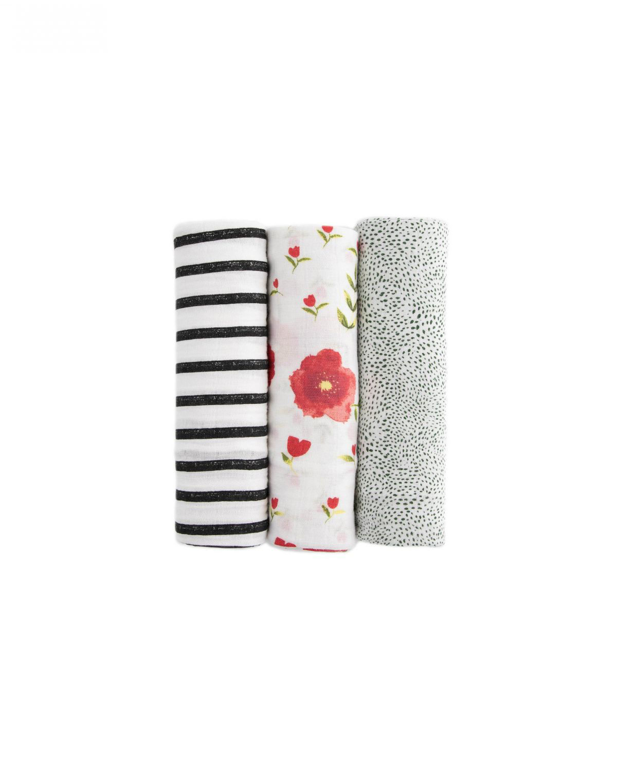 French Floral Silky Soft Swaddle 3 Pack