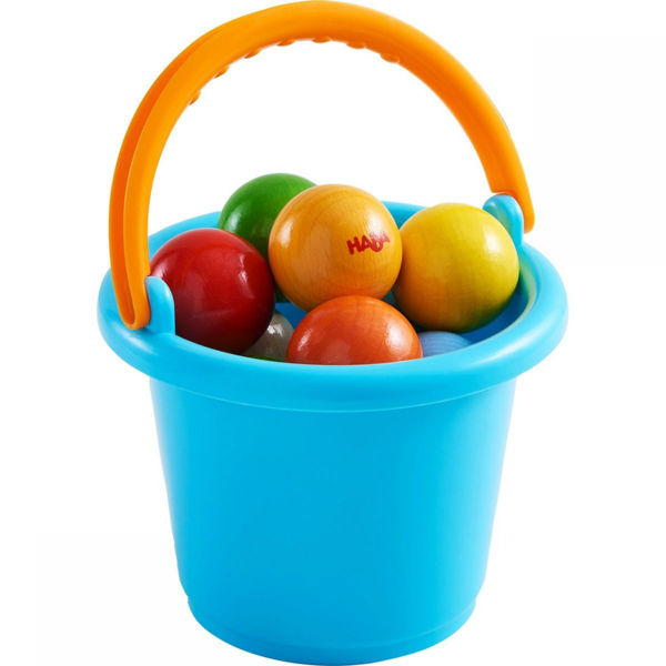 Picture of Kullerbu Bucket  with 13 assorted Balls by Haba Toys