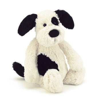 Bashful Puppy Black & Cream Huge