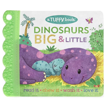 Picture of Tuffy Dinosaurs Big & Little Book - Washable, Chewable, Unrippable Pages With Hole For Stroller Or Toy Ring, Teether Tough, Ages 0-3