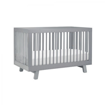 Picture of Hudson 3-in-1 Convertible Crib Grey with Toddler Bed Conversion Kit- By Babyletto