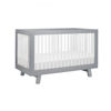 Picture of Hudson 3-in-1 Convertible Crib Grey and White with Toddler Bed Conversion Kit- By Babyletto