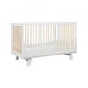 Picture of Hudson 3-in-1 Convertible Crib White and Washed Natural with Toddler Bed Conversion Kit- By Babyletto