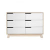 Picture of Hudson 6-Drawer Washed Natural and White Double Dresser - by BabyLetto