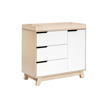 Picture of Hudson 3-Drawer Changer Dresser Washed Natural and White with Removable Changing Tray - by Babyletto