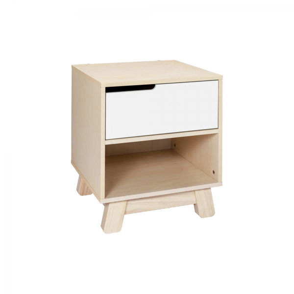 Picture of Hudson Nightstand with USB Port in Washed Natural and White - by BabyLetto