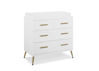 Picture of 4 Drawer Dresser with Changer - Bianca White finish with  Melted Bronze Feet - by Delta