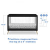 Picture of 3-In-1 Crib with Acrylic spindles in Black with Melted Bronze feet + Toddler conversion kit - from Delta