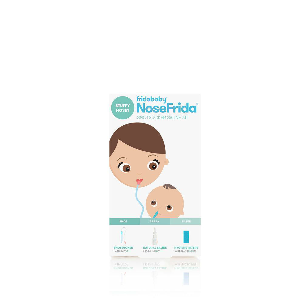 Bundle of Frida Baby Baby Nasal Aspirator NoseFrida The Snotsucker + Frida  Baby NoseFrida Case + Refills | Cleaning and Storage for Doctor-Recommended