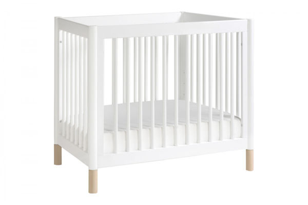Picture of Gelato Convertible Mini Crib White/ Washed Natural - by Babyletto